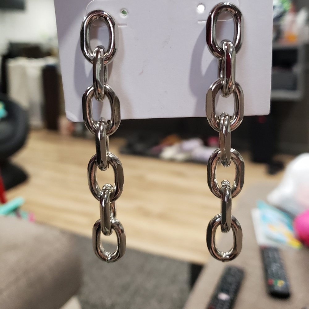 3 inch Post Chain Link Earrings
